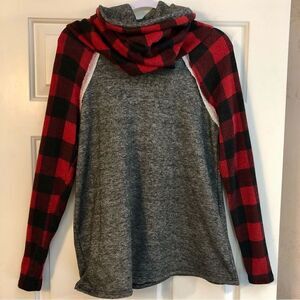 Red Buffalo Sleeve Cowl Neck Tunic From 12PM by Mon Ami, size Small